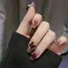 Uñas con Temperamento Fresco Llevando Diamante Rosa Mariposa Uñas Postizas Deseo Puro Piezas de Uñas Avanzadas Pegatinas para Uñas Largas