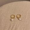 Brincos de Amor Borgonha Retro Simples Franceses Argolas Versáteis com Tachos de Orelha Destacáveis Brincos Elegantes da Moda para Mulheres