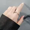 Anillo Minimalista de Plata de Ley 925 con Apertura de Gota de Agua para Mujer, Lujo Accesible Diseño de Nicho, Exquisito Anillo para Dedo Índice, Moderno Elegante