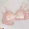 Traje de Ropa Interior Suave para Chica Dulce Sin Aro para Pecho Pequeño Levanta Busto Estudiante Lindo Anti-caída Sujetador de Seno