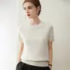 Suéter de punto de manga corta para mujer, nuevo, cuello redondo, estilo "old money", base de punto trenzado, top sin mangas, camiseta