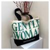 Bolsa de Lona con Letras Transfronterizas para Mujer Inglesa de un Solo Hombro Simple Literaria Europea Gran Capacidad Estudiante Clase Bolsa de Tela