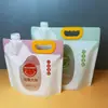 Bolsa de embalaje para granos bolsa de almacenamiento de alimentos para arroz trigo frijoles portátil a prueba de humedad boquilla de succión bolsa sellada transparente