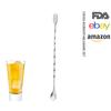 Amazon Colher de Bar de Aço Inoxidável 304 Colher de Mexer para Coquetel Colher de Mistura com Cabo Longo para Bar Chá de Leite Uso Doméstico Diário