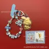 Llavero de tela con logo de empresa personalizado Cadena para teléfono móvil Angela Lámina de oro puro Oro 999 Regalo de aniversario