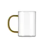 Tazas de Vidrio Creativas Personalizadas, Gran Capacidad, Alto Valor Estético, Tazas de Café Transparentes Simples de Colores al por Mayor, Vasos de Agua para Sala de Estar