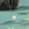 Colar de Prata de Lei S925 Novo Estilo Chinês Pingente de Jade Estilo Nacional Corrente para Clavícula de Calcedônia Colar de Estilo de Luxo Leve de Nicho Acessórios para Mulheres