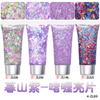 Serie Láser Transfronteriza Gel Polvo Fino Estrella de Cinco Puntas Gel de Lentejuelas Mixtas Polvo de Alto Brillo Maquillaje Cuerpo Sombra de Ojos