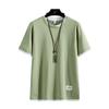 Camiseta de Manga Corta para Hombre Verano Nueva Estampada Japonesa Estudiante Moda Falso Dos Piezas Algodón Puro Camiseta Base para Hombre Venta al por Mayor