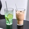 Caneca Criativa Listrada de Boca Larga Mesopotâmica Copo de Vidro de Alto Valor Estilo Ins Copo de Água Doméstico Taça de Vinho Uso Doméstico