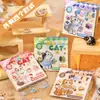Yuxian Tecelagem Gato História Animal de Estimação Adesivos Quadrados Gatinho Fofo Itens de Comida de Gato Diário DIY Colagem Adesivos