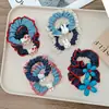 Gatito Dulce y Lindo Mezclilla Banda para el Cabello Intestino Delgado Flor Banda Elástica Alta Accesorios para el Cabello de Mujer para Cola de Caballo Baja