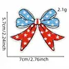 Parche de Tela Bordado con Patrón de Bandera Americana Parche Decorativo de Lazo Accesorios para Ropa Bordado por Computadora Venta al por Mayor en Stock