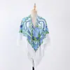 Nuevo Chal de Estilo Étnico Ruso Más Vendido de Tamaño Grande con Borlas y Estampado de Corazón, Bufanda de Viaje Protectora del Sol en Estilo Retro