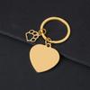 Llavero de garra de perro hueco transfronterizo metal corazón impresión a color láser material en blanco regalo festivo llavero con letras
