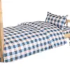 Juego de Tres Piezas para Cama de Dormitorio Cama Individual Litera Sábana de Cama de Algodón Puro Funda Nórdica Funda de Almohada Ropa de Cama para Estudiantes Trabajadores Entrenamiento Militar