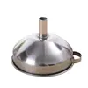 Embudo de acero inoxidable para uso en la cocina, pico de aceite engrosado, embudo para vino con asa, herramienta para verter aceite para separar sólidos, hecho de acero inoxidable 304