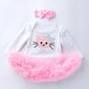 Los fabricantes de ropa de cumpleaños para niñas de primavera y verano más vendidos transfronterizos, vestido de princesa de manga larga con conjunto de dos piezas, pueden enviar en nombre