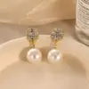 Pendientes de plata de ley S925 con circonita ultra brillante de alta gama para mujer, lujo ligero, exquisitos y elegantes, pendientes de botón populares al por mayor, estilo festivo