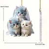 Três novos pingentes fofos de gato planos para e-commerce transfronteiriço, decorações de carro em acrílico, item padrão de desenho animado, África