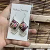 Pendientes de Pieza Bordada Vintage Bordados a Mano de Estilo Étnico de Moda, Colgantes de Oreja Pequeños Cortos con Borlas, Joyería de Plata Miao de Yunnan para Mujeres