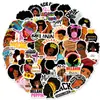 Gran Venta de 50 Pegatinas Serie de Belleza de Cuero Negro Personalizadas para Equipaje Europeo y Americano Paquete de Emoticonos Inspiradores Dibujo Animado Niña Negra Divertida