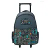 Mochila Escolar con Carrito Australiana de Gran Capacidad, Diseño de Dibujos Animados, Mochila con Ruedas para Estudiantes de Primaria y Secundaria