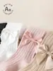 Medias Dulces para Niñas Más Vendidas de Amazon para Primavera y Otoño Leggings con Moño para Bebé Medias de Punto Transpirables