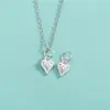 Acessórios de Prata de Lei S925 Pingente Trevo de Quatro Folhas Coração de Pêssego Pingente de Coração Pulseira de Corda Trançada DIY Pingente de Pulseira de Cristal