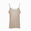 Camisola de Seda de Amora para Verão Feminina Malha Dupla Cor Sólida Camisa Base Interna Top de Seda Sexy Feminino