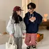 Sudadera Infantil 2026 Estilo Invierno Versión Coreana con Letras y Forro Polar para Niños y Niñas, Top Casual Holgado de Forro Polar para Niños
