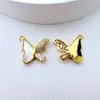 Colgante de Mariposa con Circonita Microincrustada y Nácar Color Cobre Dorado Chapado Collar Pulsera Colgante Accesorios para Joyería DIY
