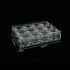 Conjunto de Vidro Transparente com 12 Compartimentos 15g Médio-Alto Organizador de Armazenamento de Mesa para Pequenos Acessórios e Caixa de Armazenamento de Joias Caixa de Pílulas Criativa