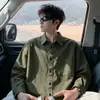 Camisa blanca de manga larga estilo Hong Kong para hombre, primavera y otoño, algodón puro, moderna, retro, chaqueta tipo camisa de trabajo, top de talla grande para hombre
