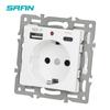 Interruptor de parede de painel de vidro europeu conjunto europeu USB tipo c combinação de módulo de função de soquete DIY