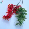Ramas Simuladas de Venta Caliente Transfronteriza, Hojas de Arce Rojas, Accesorios de Plástico para Decoración del Hogar, Flores Artificiales, Paisajismo de Ingeniería al por Mayor, Flores de Seda