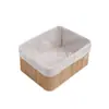 Cesta de almacenamiento tejida de bambú para escritorio para artículos misceláneos del hogar, caja de almacenamiento cosmético tejida a mano, gran capacidad