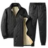 Estilo Comercio Exterior Chaqueta Acolchada de Algodón y Lana de Cordero Set de Tres Piezas Hombre 2388 Cálida con Forro de Terciopelo Chaqueta Acolchada de Algodón y Lana de Cordero