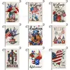 Popular Bandera de Jardín del Día de la Independencia de Amazon Perro Estrella Estampado Material de Lino Bandera Decorativa Americana para Exteriores