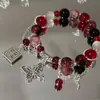 Venda Direta de Fábrica [Haiyu Xingchen] Pulseira Borboleta com uma Vibe Descolada, Borla Longa, Joia de Vidro Borboleta Etérea em Estilo Antigo