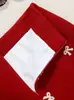 Falda Corta de Lana Roja con Lazo Rojo para Navidad y Año Nuevo 2026 Primavera Nueva Cintura Alta Dulce Petite Bodycon Falda 9886