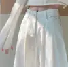 Jeans Blancos de Cintura Alta de Pierna Ancha para Mujeres Petites, Tallas Grandes, Estilo Nuevo, Corte Recto, Plisados, Forma de Pera, Pantalones Largos