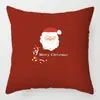 Funda de Almohada Navideña Nueva Transfronteriza Serie de Dibujos Animados Rojos de Papá Noel Muñeco de Nieve Cojín de Sofá Producción de Almohadas