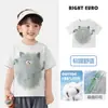 Camiseta Masculina de Algodão Manga Curta Estilo Europeu Direita Verão 2026 Nova Roupa Infantil Bebê Verão Fina Estilo Tendência