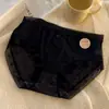 Calcinha Fina de Renda Feminina Sem Costura Cintura Média Verão Seda de Gelo Algodão Puro Forro 100% Algodão na Virilha Adolescente Menina Triângulo