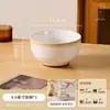 Novo conjunto simples de tigela e prato de cerâmica estilo japonês para uso doméstico, com cor sob esmalte, alto valor estético, incluindo tigelas de arroz, pratos de sopa e pratos rasos