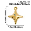 Accesorios de Colgante de Estrella de Cuatro Puntas de Acero Inoxidable Se Pueden Incrustar con Diamantes, Colgantes Tridimensionales, Collares, Pulseras, Llaveros de Bricolaje, Accesorios de Joyería