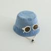 Sombrero de Pescador Japonés y Coreano Nuevo Moderno Cool para Bebé 2-5 Años de Edad Denim Parasol Gafas de Sol Sombrero de Cubeta Moderno Moderno Sombrero de Sol para Niños