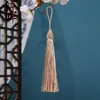Tampa de rosca longa, borla de seda gelada, ornamento pendente, caixa de presente, pingente de leque, decoração pendente, acessórios de joias DIY feitos à mão