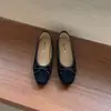 Primer Encuentro Temporada Zapatos de Ballet Planos de Terciopelo con Lazo Zapatos de Noche para Mujer Zapatos de Otoño 2026 Versátiles Suela Suave Zapatos para el Trabajo